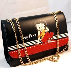 New Betty Boop Black-Red-White handbag/ purse Chain strap NWOT